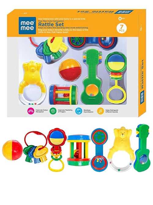 Mee Mee Infant Rattle Set of 7 - Color & Design May Vary
