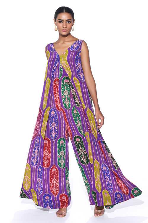 Violet Royal Paisley  Jumpsuit.