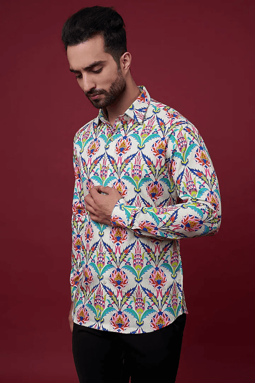 Dusky Iris Neon Flower Shirt