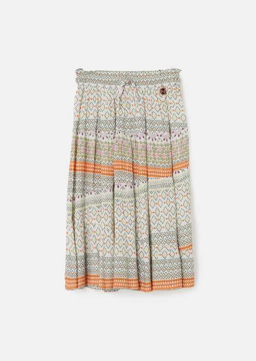 Girls Multi Printed Midi Skirt