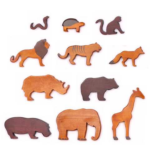 Wooden Wild Animals ( Set of 12)