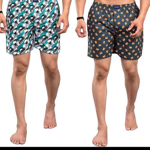 White Camo & Cookies Printed Boxers Combo For Men