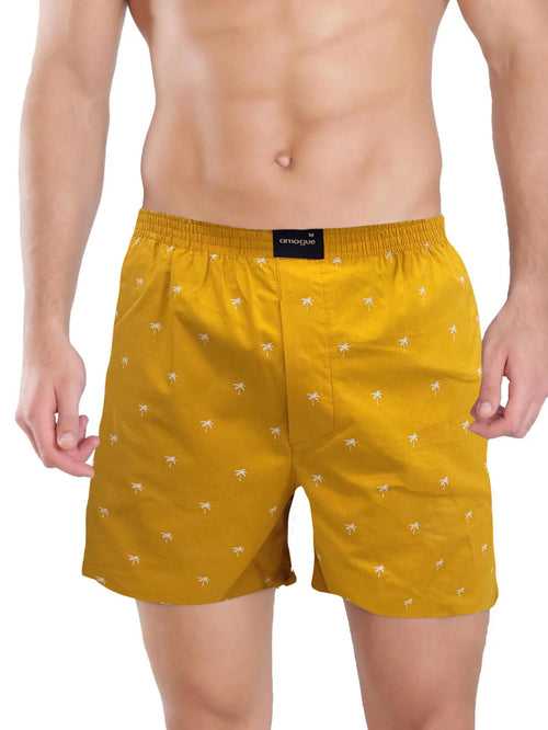 Yellow Tree Printed Boxers For Men