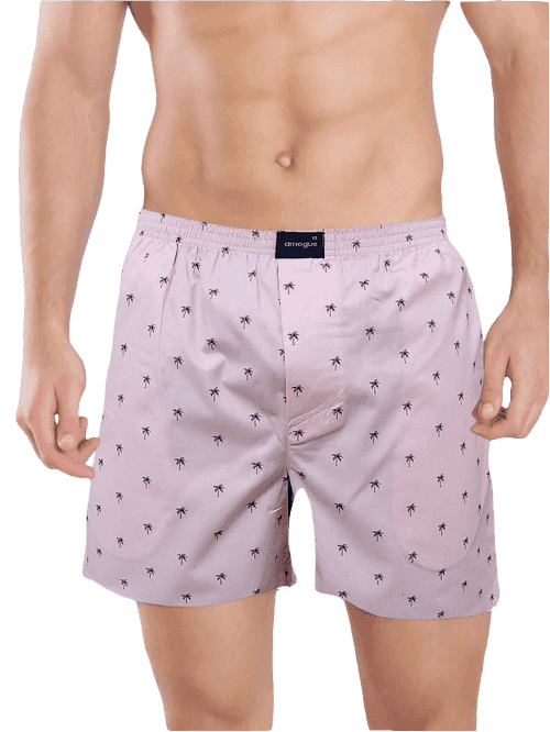 Pink Tree Printed Boxers For Men