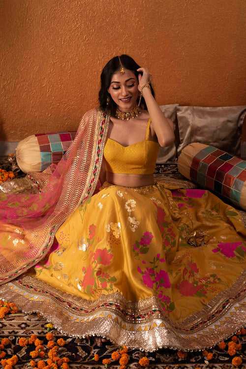 Jazlin Angrakha Kurta with Draped Skirt Set