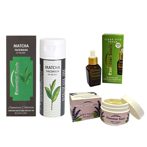 Essential Souls Matcha Facewash/Clear Skin Serum/Soft Touch