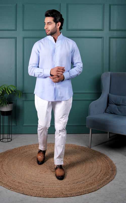 Whispy Blue Linen Shirt