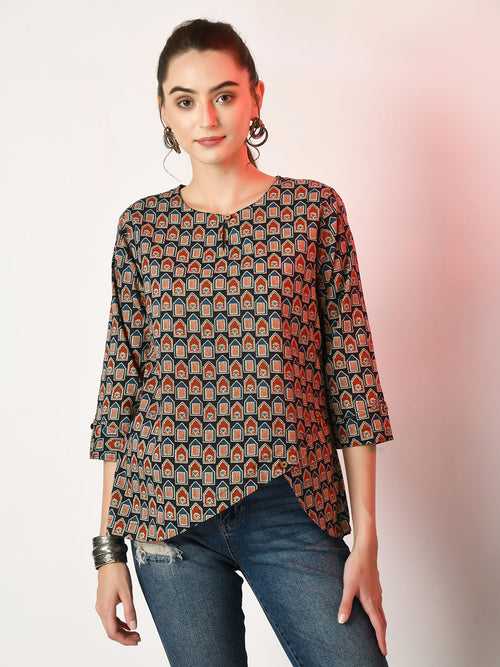 Women's Multi Printed Top  - Myshka