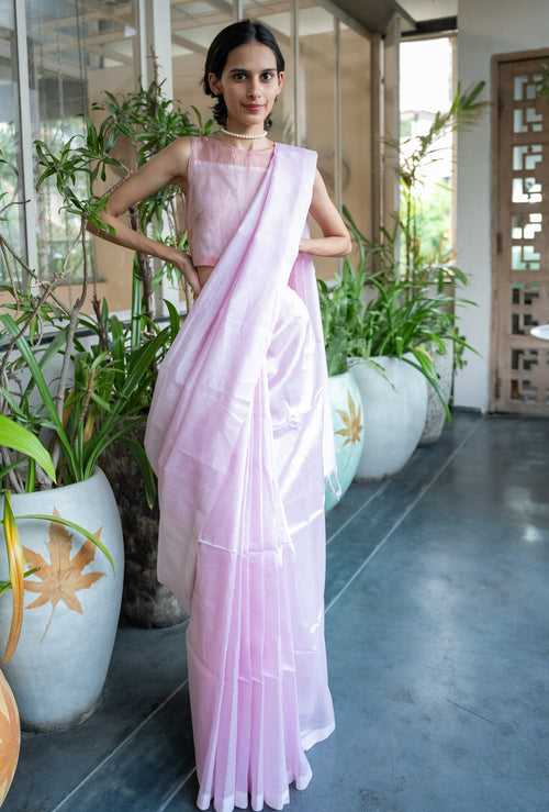 Handloom Lavender Mangalgiri Cotton Silk Saree