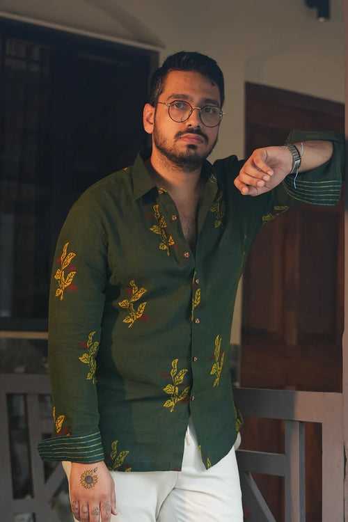 Ajrakh Green Shirt