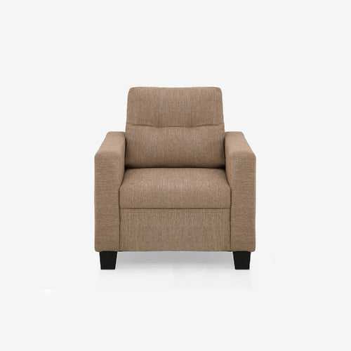 Ease Brown Fabric 1 seater sofa