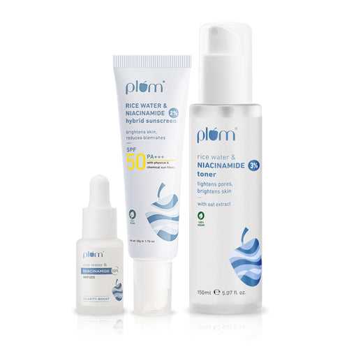 Niacinamide Bright Skin Trio | With Toner, Serum & SPF 50 Sunscreen for Bright Skin