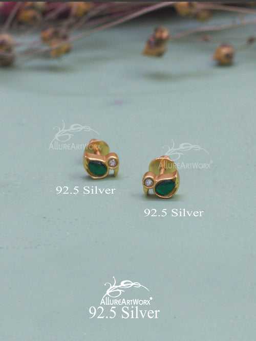 Jena Silver Earrings(green)