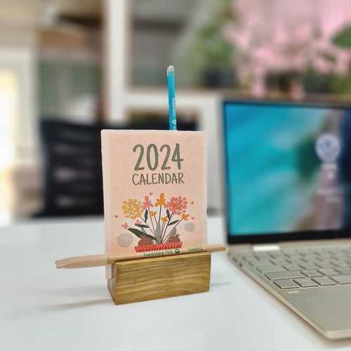 Eco Friendly Handmade Paper Desktop Calendars 2024 / Table Calendar 2024