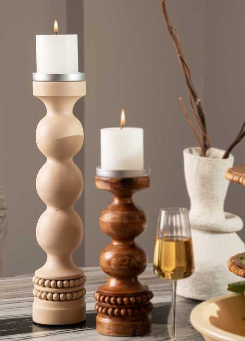 Perola Candle Stand- Beige
