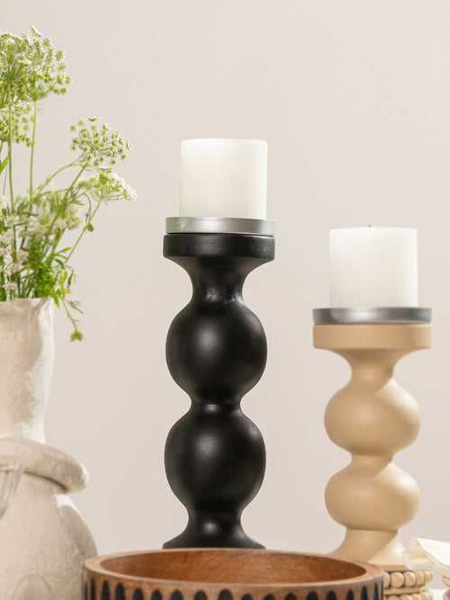 Perola Candle Stand - Black