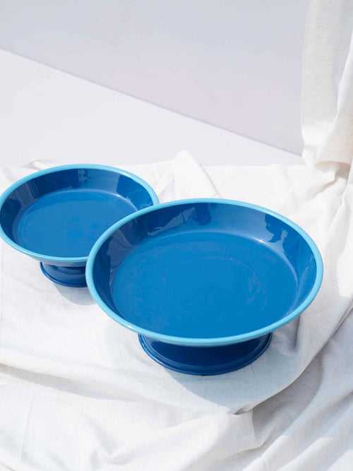 Amari Pedestal Platter Blue - M