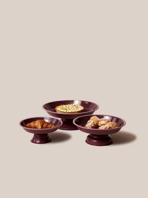 Amari Pedestal Platter Burgundy - L