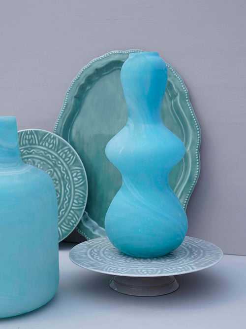 Wave Tall Vase - Blue