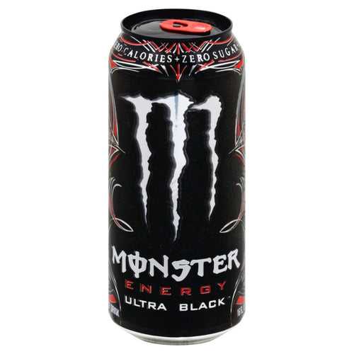 Monster Ultra Black Zero Sugar Energy Drink Can