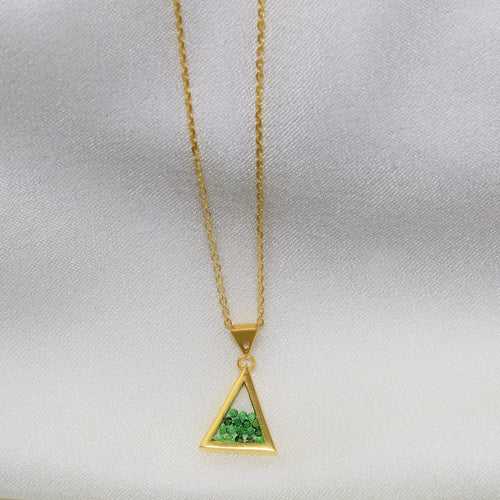 Green Color Triangle Shape Necklace