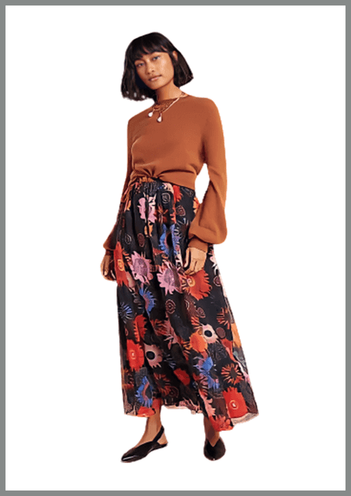 Printed floral skirt