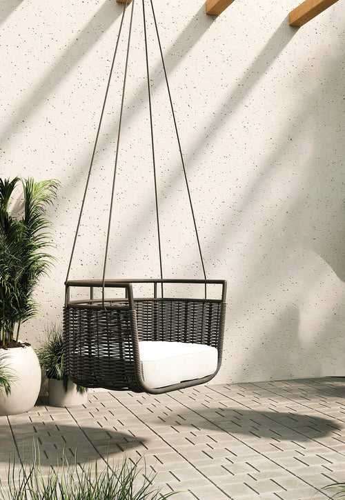 Petra Single Seater Hanging Swing Without Stand For Balcony , Garden Swing (Black)