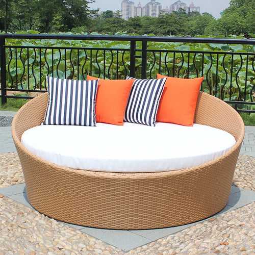 Vea Outdoor Poolside Sunbed With Cushion Daybed ( Honey)