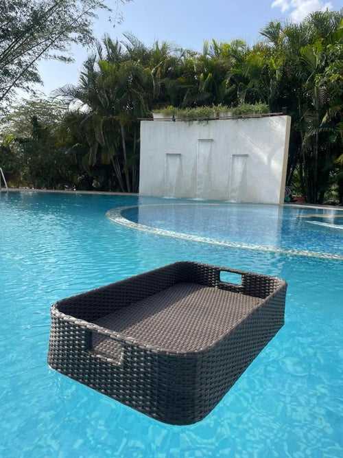Jaime Luxury Floating Serving Tray For Swimming Pool -  Brown ( Rectangle )