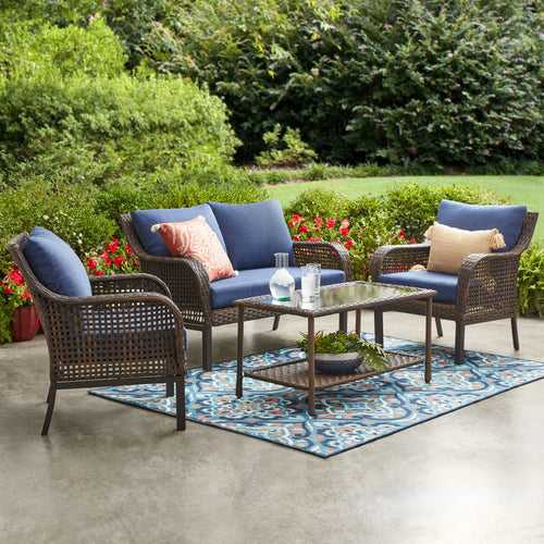 Eveline Outdoor Sofa Set 2 Seater, 2 Single seater and 1 Center Table (Brown)