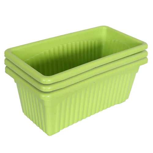 13-Inch Green Rectangular Garden Pot - Pack of 5/10