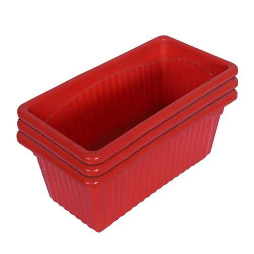 13-Inch Red Rectangular Garden Pot - Pack of 5/10