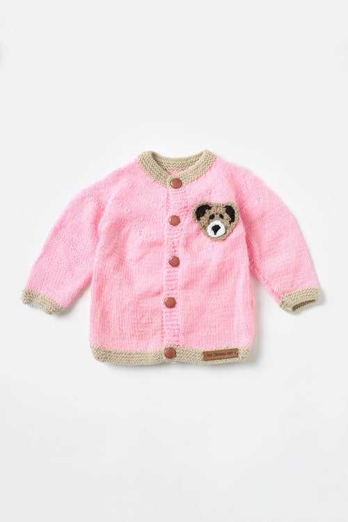 Handmade Teddy Sweater- Baby Pink & Beige