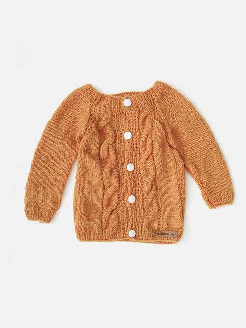 Handmade Cable Pattern Sweater- Mustard