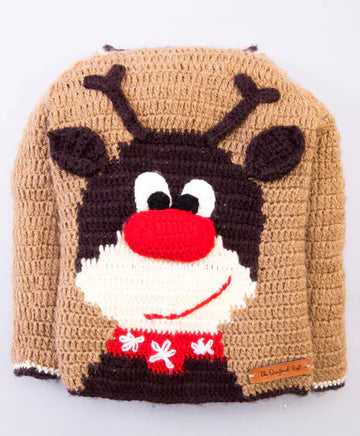 Handmade Reindeer Sweater- Beige