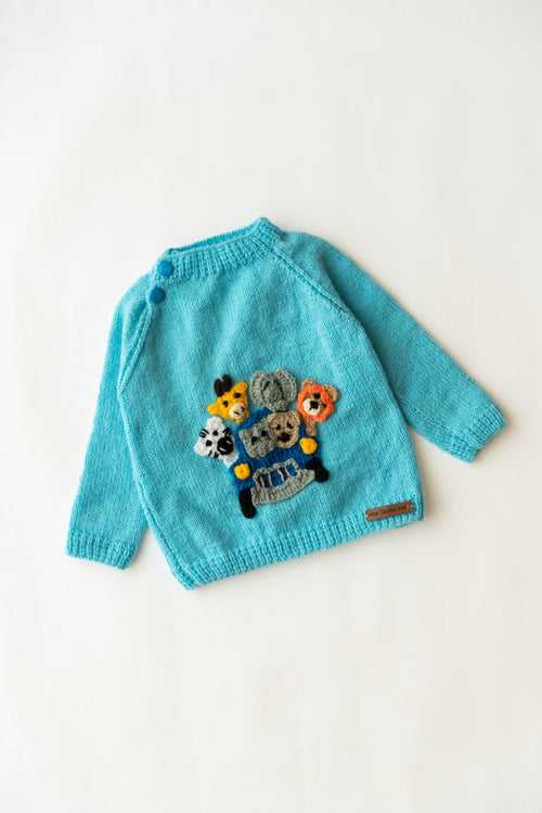 Unisex Kids Handmade Sweater- Sky Blue