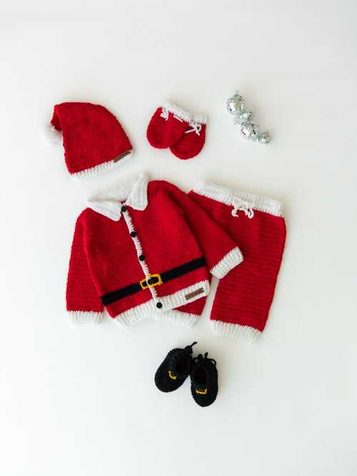 Handmade Santa Sweater & Pyjama Set- Red