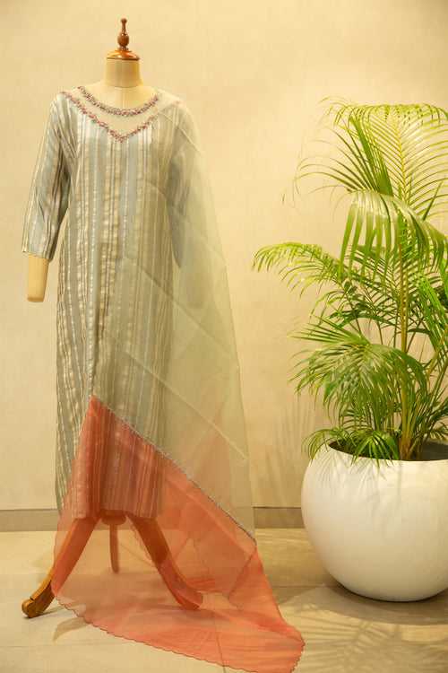 Chanderi Semi- Stitched Silk Salwar