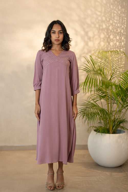 Lilac Crushed Rayon Kurti