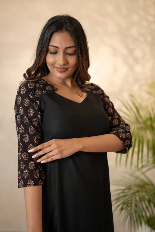 Black A-Line Kurti