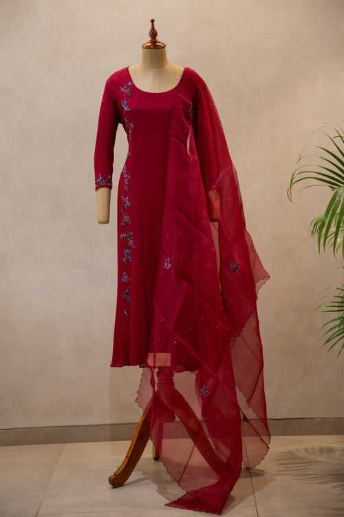 Crape Georgette Semi Stitched Salwar Set