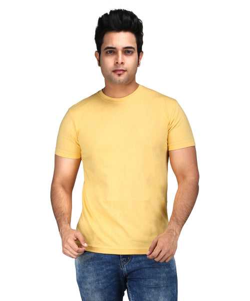 Premium Plain 100% Cotton Tees For Men - Golden Yellow