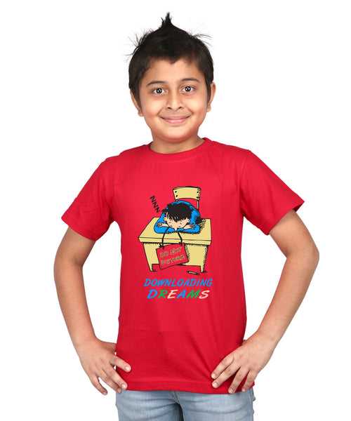 Download - Premium Round Neck Cotton Tees for Juniors - Red