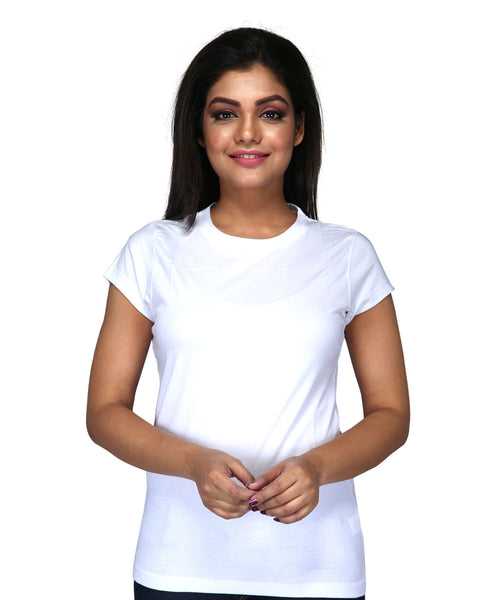 Premium Plain 100% Cotton Tees For Women - White