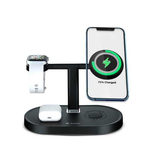 RAEGR MagFix Arc M1400 [3 in 1] 15W Mag-Safe Wireless Charging Station | Made in India