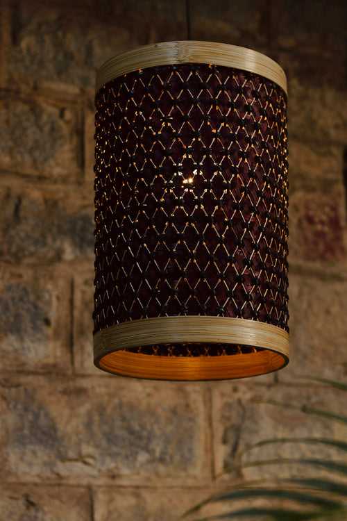 Eleanor Pineapple Lampshade Maroon-Black