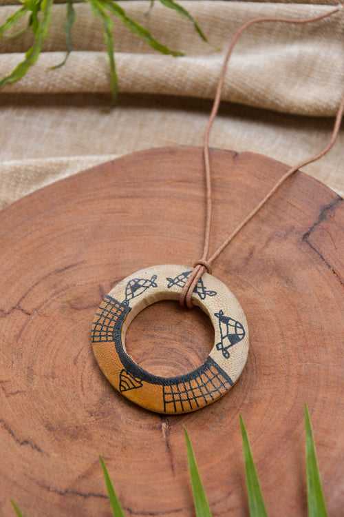 Bamboo Ring Pendant with Art