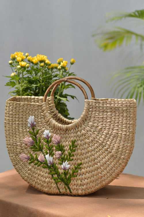 Kouna U Shaped Handbags with Embroidery