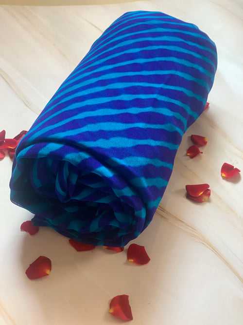 Blue Leheriya Saree