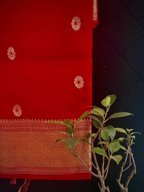 Red Beauty - Chanderi Silk Duppatta